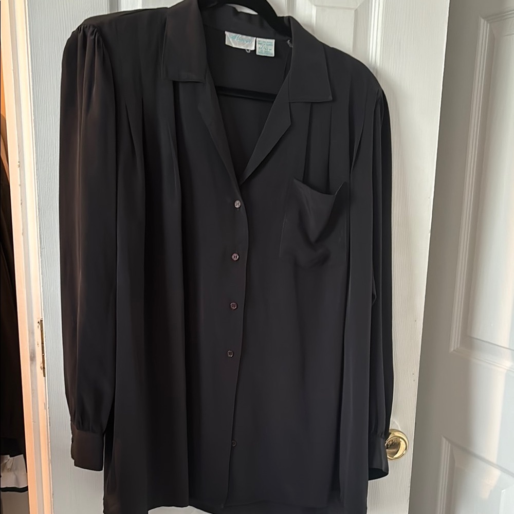 Black flowy button up Blouse